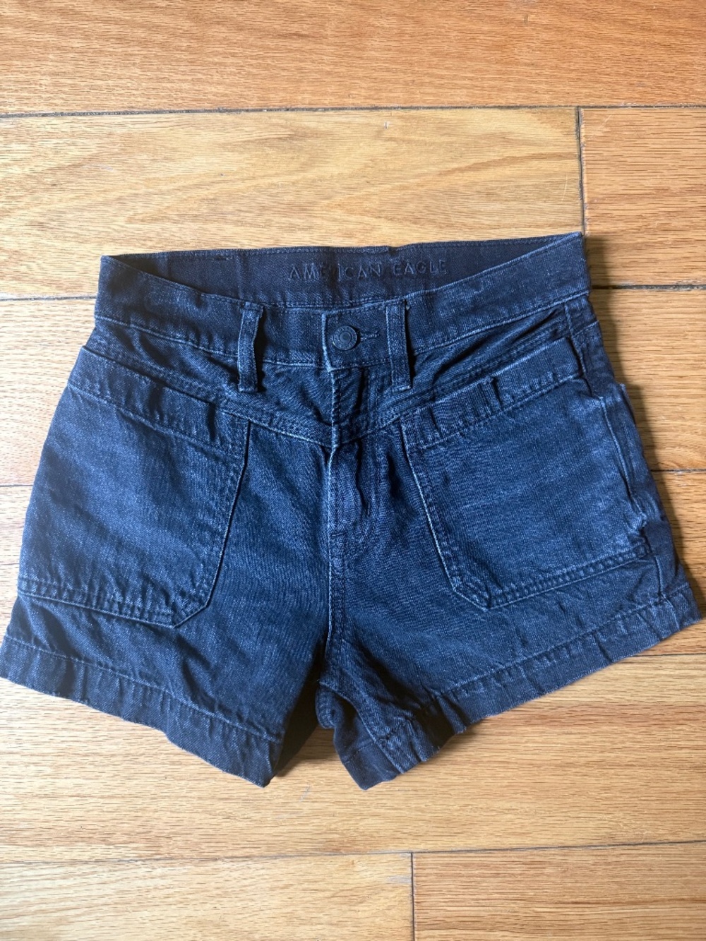 American Eagle Strigid Super High-Waisted Jean Shorts